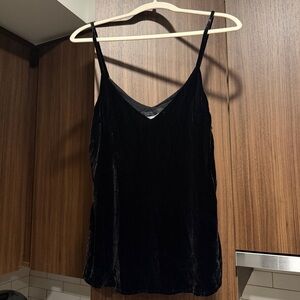 Reformation Black Velvet Top